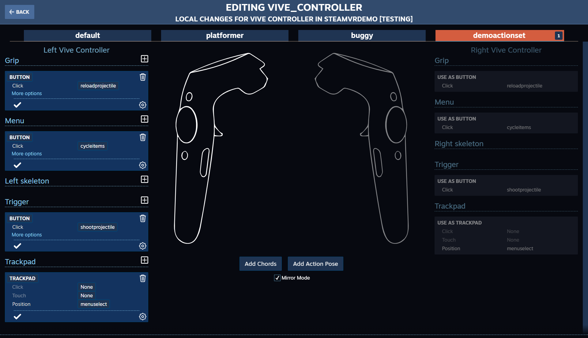 SteamVR 2.0 Starter/Migration & Action Sets
